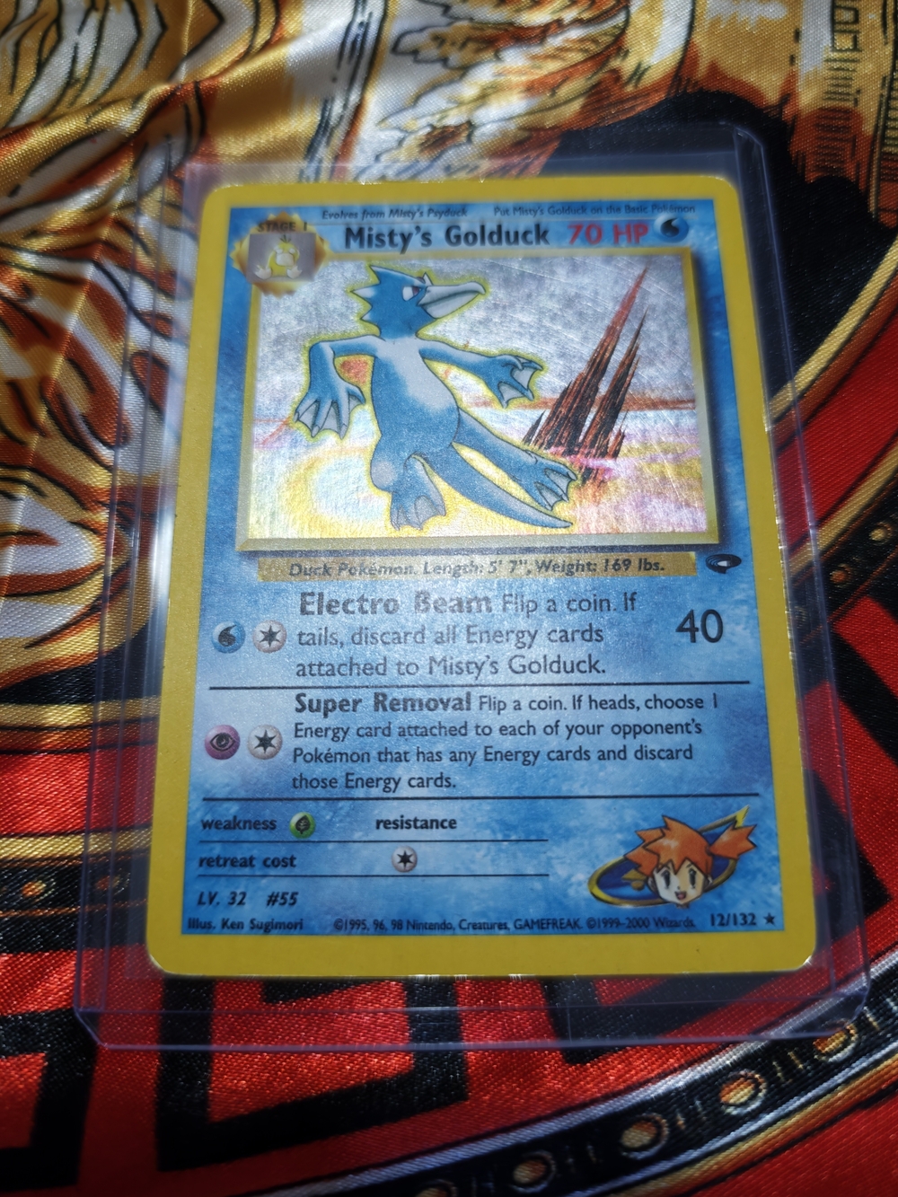 Pokemon Misty's Golduck Holographic Card - Blue, Yellow